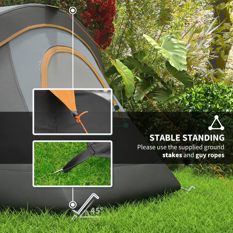 5-6 Person Family Tent, Outdoor Camping Tent with Lighting Hook, Carrying Bag for Camping, Hiking and Travelling, Cream