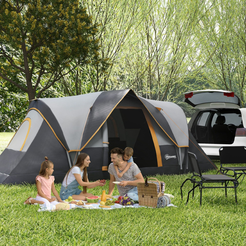 5-6 Person Family Tent, Outdoor Camping Tent with Lighting Hook, Carrying Bag for Camping, Hiking and Travelling, Cream