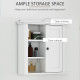 Bathroom Wall Cabinet, Wall Mounted Medicine Cabinet with 3 Open Shelves and Storage Cupboard for Laundry Room, White