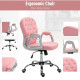 Office Chair, Computer Desk Chair with Adjustable Height and Tufted Back, Pink