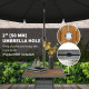 5 Piece Rattan Patio Dining Set with Umbrella Hole, Cushions, Outdoor Patio Table and Chairs for Garden Backyard, Teak