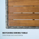 5 Piece Rattan Patio Dining Set with Umbrella Hole, Cushions, Outdoor Patio Table and Chairs for Garden Backyard, Teak