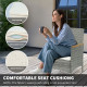 5 Piece Rattan Patio Dining Set with Umbrella Hole, Cushions, Outdoor Patio Table and Chairs for Garden Backyard, Teak