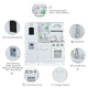 Qaba Large Kids Kitchen Playset With Telephone, Water Dispenser Simulation Cooking Set