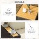 6 Pieces Outdoor Rattan Patio Furniture Set with Corner Sofa, Wood-Plastic Coffee Table, Light Khaki
