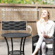 Outdoor Rattan Dining Table, Patio Wicker Round Coffee Table with 2-Tier Storage Shelf, Black
