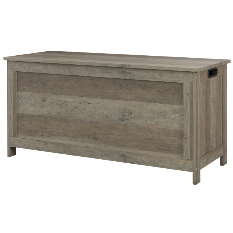 Storage Trunk with 2 Safety Hinges, Entryway Bench with Side Handles, Storage Chest for Living Room, Distressed Grey