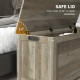 Storage Trunk with 2 Safety Hinges, Entryway Bench with Side Handles, Storage Chest for Living Room, Distressed Grey