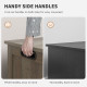 Storage Trunk with 2 Safety Hinges, Entryway Bench with Side Handles, Storage Chest for Living Room, Distressed Grey