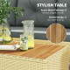 3 Piece Patio Furniture Set, L-Shaped Outdoor Furniture Conversation Set with Wood Top Coffee Table, Light Grey