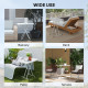 Portable Patio Side Table, Height Adjustable Outdoor Side Table, Folding Balcony Table with HDPE Top and Metal Frame for Balcony Poolside Deck, White