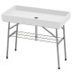 3.4ft Folding Ice Cooler Table with Drain, Outdoor Patio Party Cooler for Drinks, Fishing Cleaning Table with Storage Shelf for Picnic BBQ Camping Wedding, White
