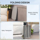 Portable Patio Side Table, Height Adjustable Outdoor Side Table, Folding Balcony Table with Metal Frame, Dark Grey
