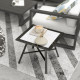 Small Outdoor Side Table, Patio Side Table with SPC Tabletop for Garden, Patio, Lawn, Grey