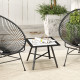 Small Outdoor Side Table, Patio Side Table with SPC Tabletop for Garden, Patio, Lawn, Grey