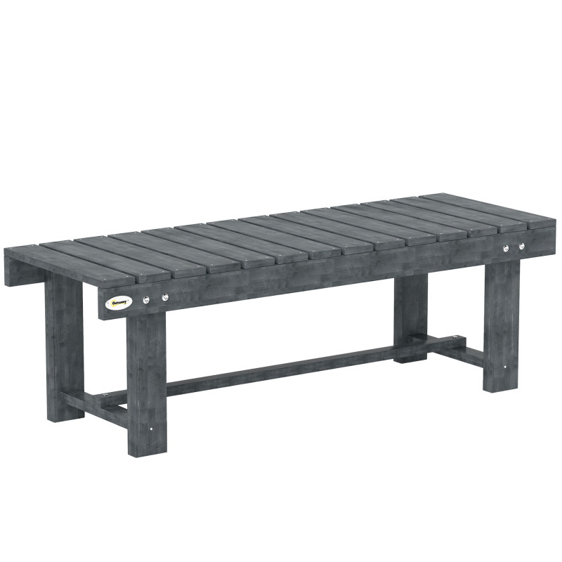 Outdoor Garden Bench, Backless Patio Fir Wood Stool, Armless Loveseat, 43.25
