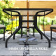 Tempered Glass Square Patio Dining Table w/ 2.1