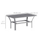 Outdoor Side Table with Slatted Tabletop, Metal Patio Coffee Table for Garden, Balcony, Dark Grey