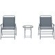 3 Pieces Outdoor Bistro Set, Folding Patio Table and Chairs with Tempered Glass Tabletop for Garden, Deck & Backyard