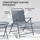 3 Pieces Outdoor Bistro Set, Folding Patio Table and Chairs with Tempered Glass Tabletop for Garden, Deck & Backyard