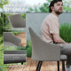 7 Piece Wicker Patio Furniture Set with Cushions, Umbrella Hole, Slatted Table Top, for Backyard, Porch, Garden, Balcony