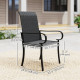 4 Piece PE Rattan Patio Dining Chairs with Steel Frame,  for Garden, Backyard, Pool Side, Porch, Black