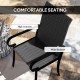 4 Piece PE Rattan Patio Dining Chairs with Steel Frame,  for Garden, Backyard, Pool Side, Porch, Black