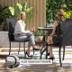 4 Piece PE Rattan Patio Dining Chairs with Steel Frame,  for Garden, Backyard, Pool Side, Porch, Black