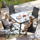 4 Piece PE Rattan Patio Dining Chairs with Steel Frame,  for Garden, Backyard, Pool Side, Porch, Black