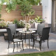 4 Piece PE Rattan Patio Dining Chairs with Steel Frame,  for Garden, Backyard, Pool Side, Porch, Black