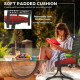 Patio Swivel Chairs with Cushion, Outdoor Swivel Rocker with Curved Armrests, Red