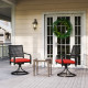 Patio Swivel Chairs with Cushion, Outdoor Swivel Rocker with Curved Armrests, Red