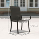 2 Piece PE Rattan Patio Dining Chairs with Steel Frame,  for Garden, Backyard, Pool Side, Porch, Black