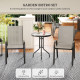 3 Pieces Bistro Set, Small Patio Furniture Set with Stackable Mesh Chairs, Glass Table for Garden, Balcony, Light Grey