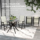 4-Piece Folding Chair Set for Relaxing on Patio Balcony Garden, Comfortable Outdoor Furniture with Armrests, Beige