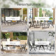4-Piece Folding Chair Set for Relaxing on Patio Balcony Garden, Comfortable Outdoor Furniture with Armrests, Beige