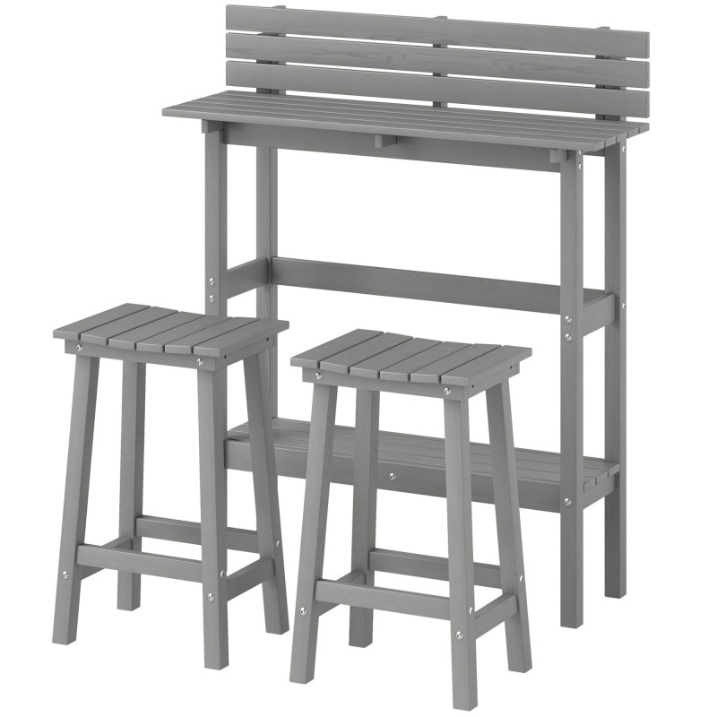 3 Piece Patio Bar Set with 43