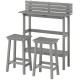 3 Piece Patio Bar Set with 43