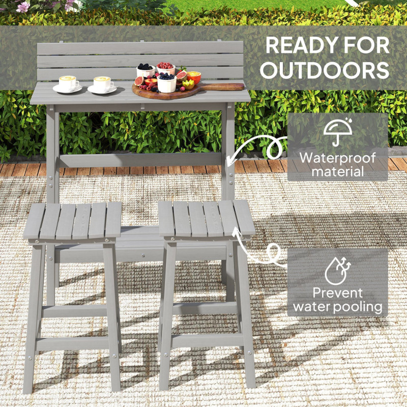 3 Piece Patio Bar Set with 43