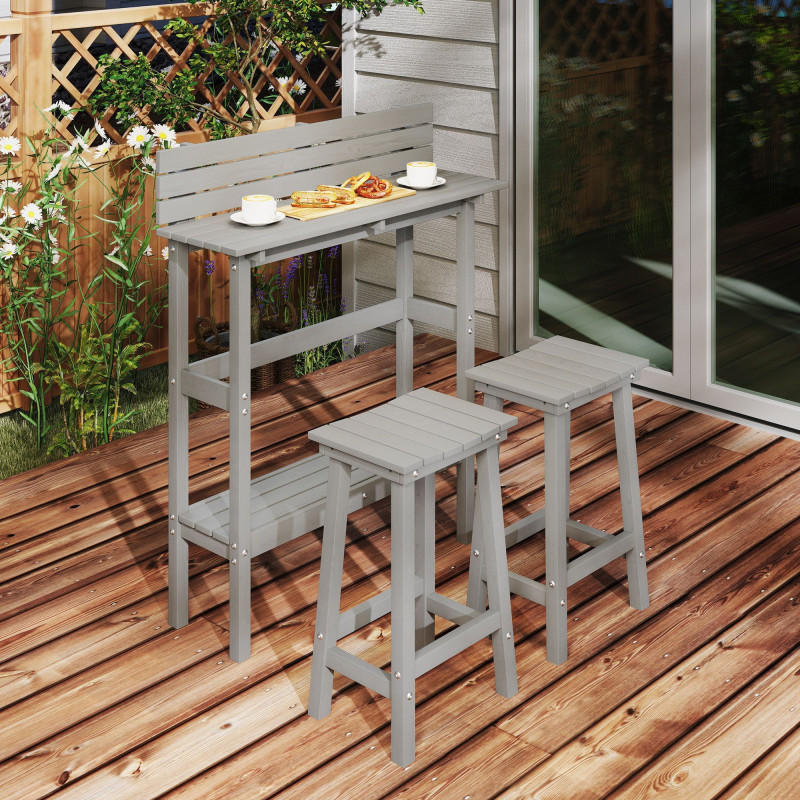 3 Piece Patio Bar Set with 43