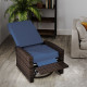 Outdoor Rattan Wicker Lounge Chair with Footrest & Soft Cushion for Patio, Garden, Backyard, Dark Blue