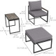 5 Pieces Outdoor Patio Furniture Set with Ottomans, Cushions, Small Patio Sofa Set for Garden, Backyard, Poolside, Grey
