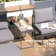 5 Pieces Outdoor Patio Furniture Set with Ottomans, Cushions, Small Patio Sofa Set for Garden, Backyard, Poolside, Grey