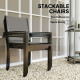 5 Piece Outdoor Dining Set with Round Table and 4 Stackable Chairs, for Backyard, Lawn, Deck, Balcony, Pool Side