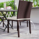 Patio Dining Chairs Set of 4, All Weather Wicker Armless Outdoor Chairs with Steel Frame for Garden, Backyard, Beige