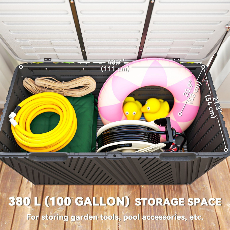 100 Gallon HDPE Outdoor Waterproof Deck Box