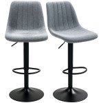 Adjustable Barstools Set of 2, Swivel Bar Stools with Back and Footrest for Kitchen Island Counter, Charcoal Grey