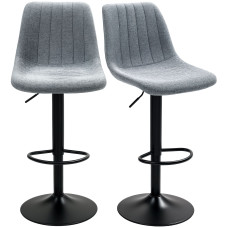 Adjustable Barstools Set of 2, Swivel Bar Stools with Back and Footrest for Kitchen Island Counter, Charcoal Grey