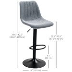 Adjustable Barstools Set of 2, Swivel Bar Stools with Back and Footrest for Kitchen Island Counter, Charcoal Grey