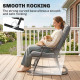 Folding Rocking Chair Set of 2 Padded Rockers with Armrest, Light Grey